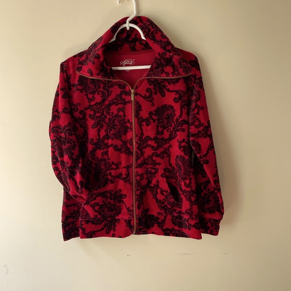 Style & Co. Jackets & Blazers - Style by Macy’s Red Velour Jacket